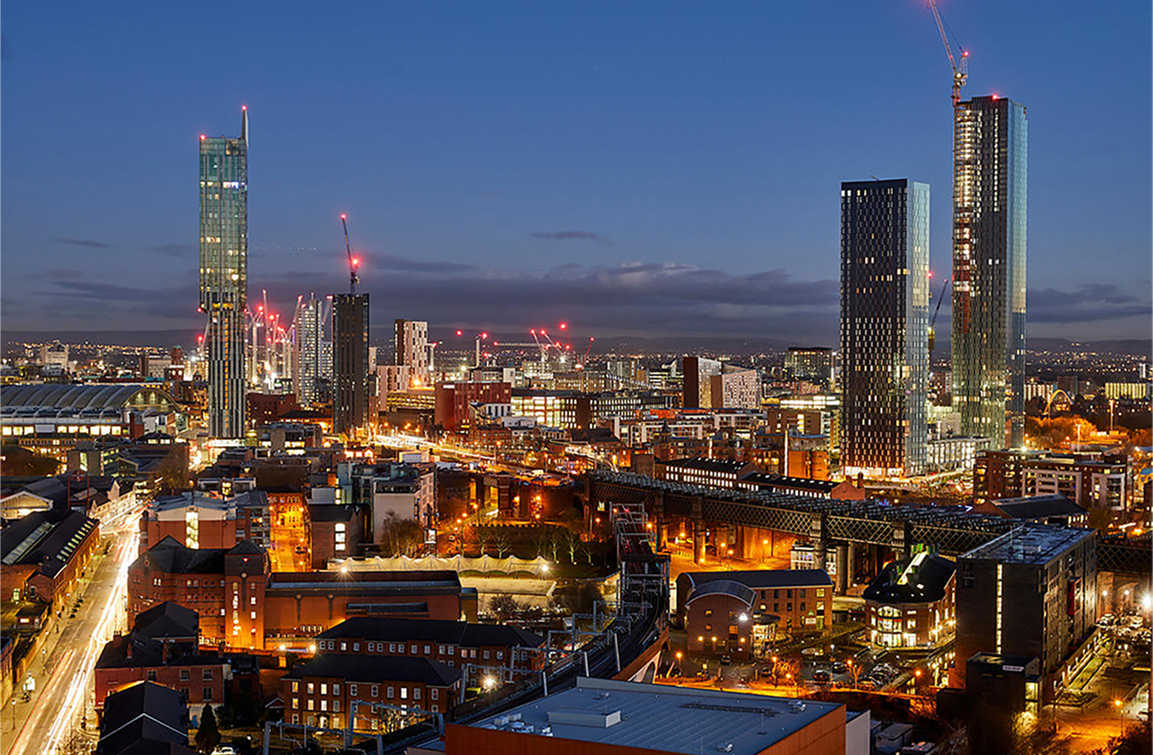 Skyline of Manchester to represent smart buildings
